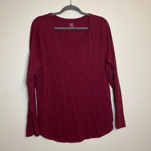 Relaxed fit v neck tee